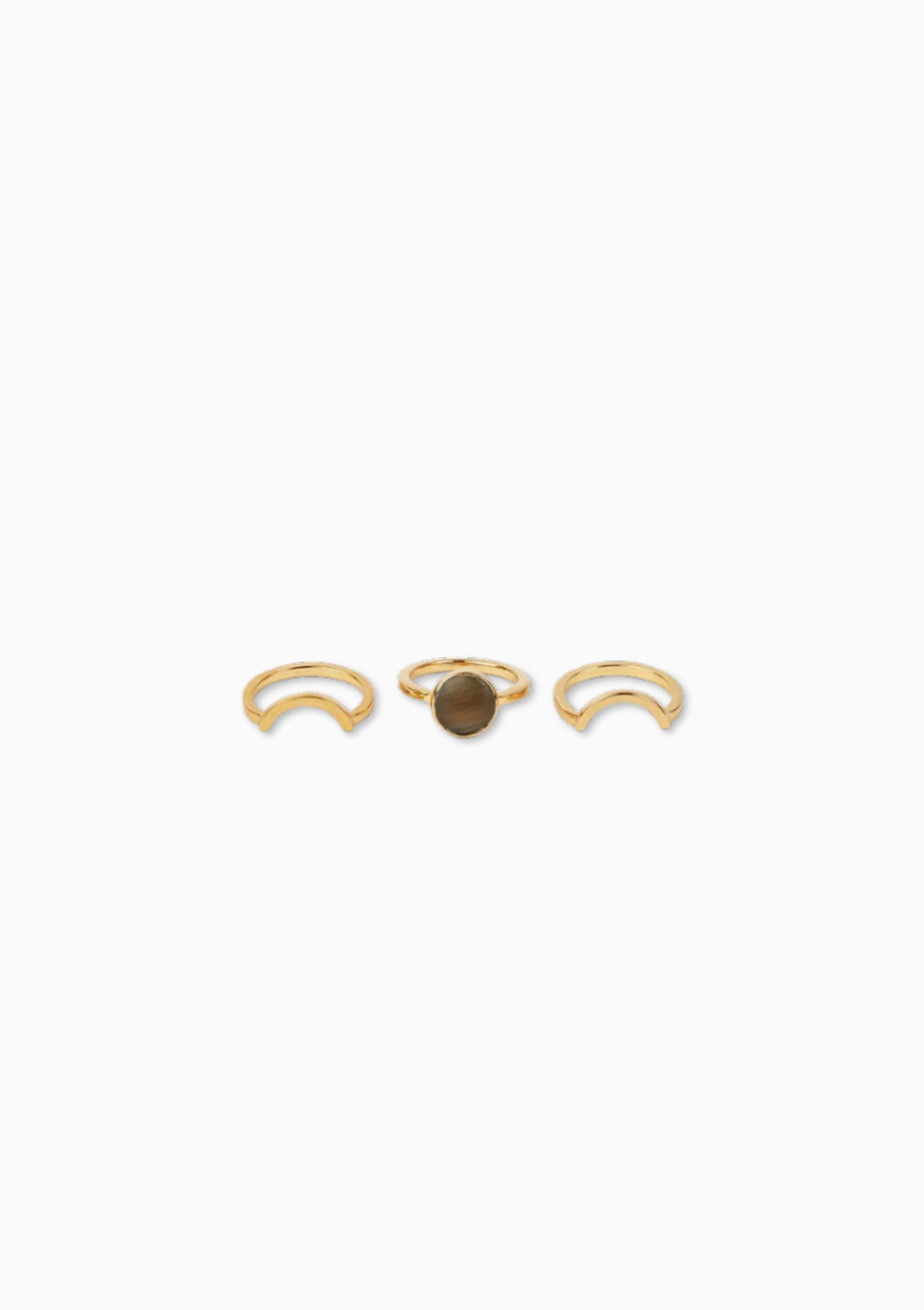 Soko Anga Stack Rings in Gold/Natural, available at Diani.