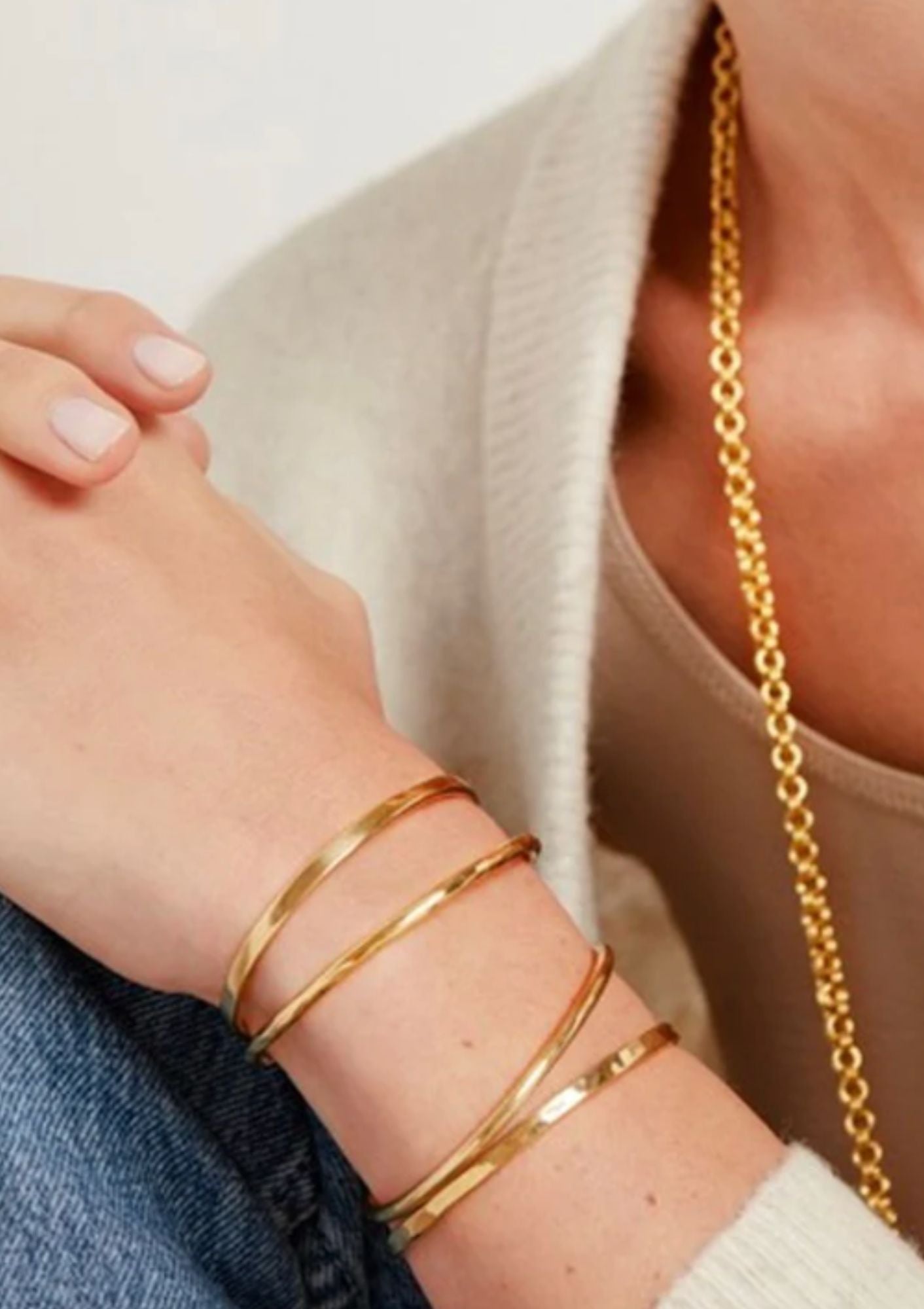 Soko Gold Delicate Bangle Bracelets, available at Diani.