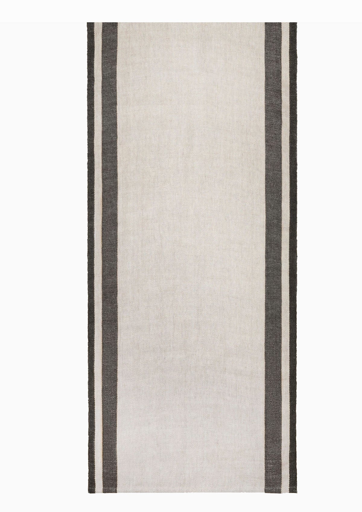 Gordes Table Runner, Natural/Charcoal | 20"x72"
