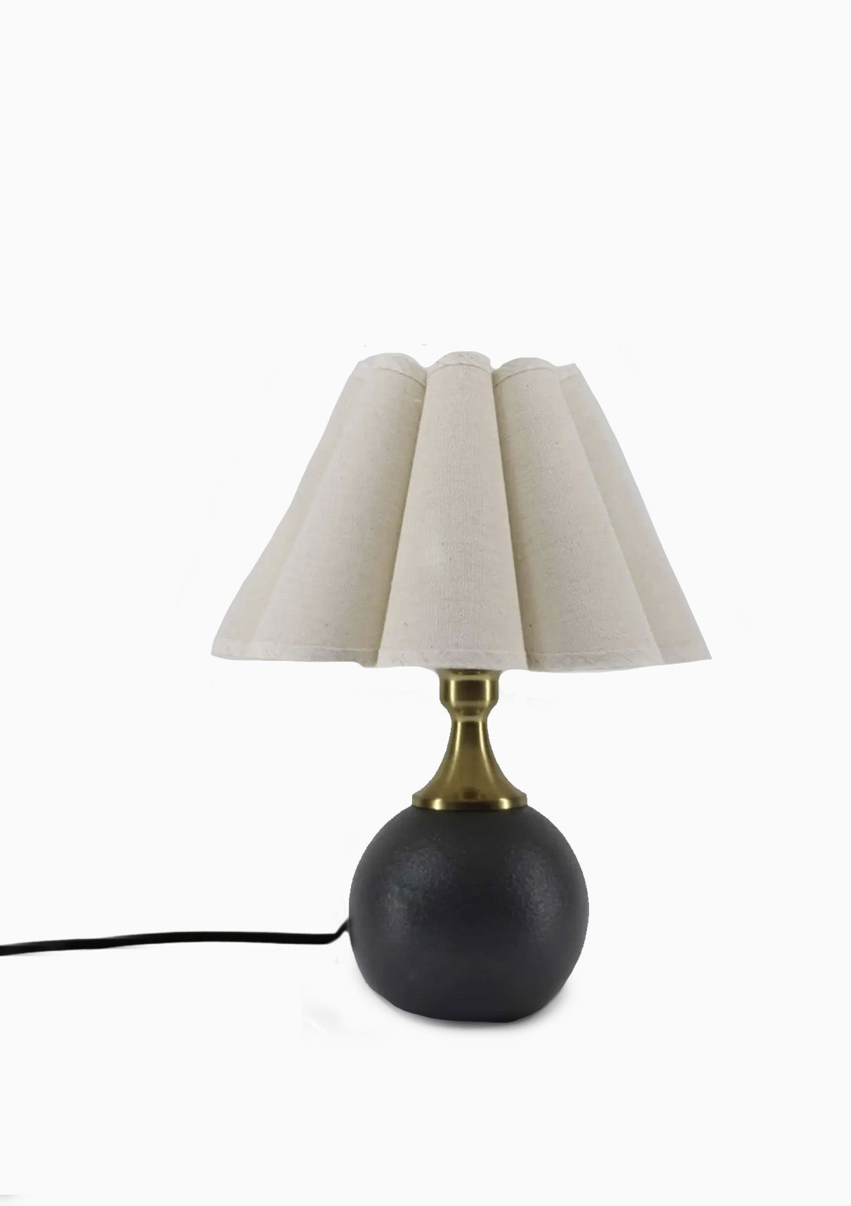 Handmade Duzy Lampshade Ceramic Base | Light Oatmeal/Grey