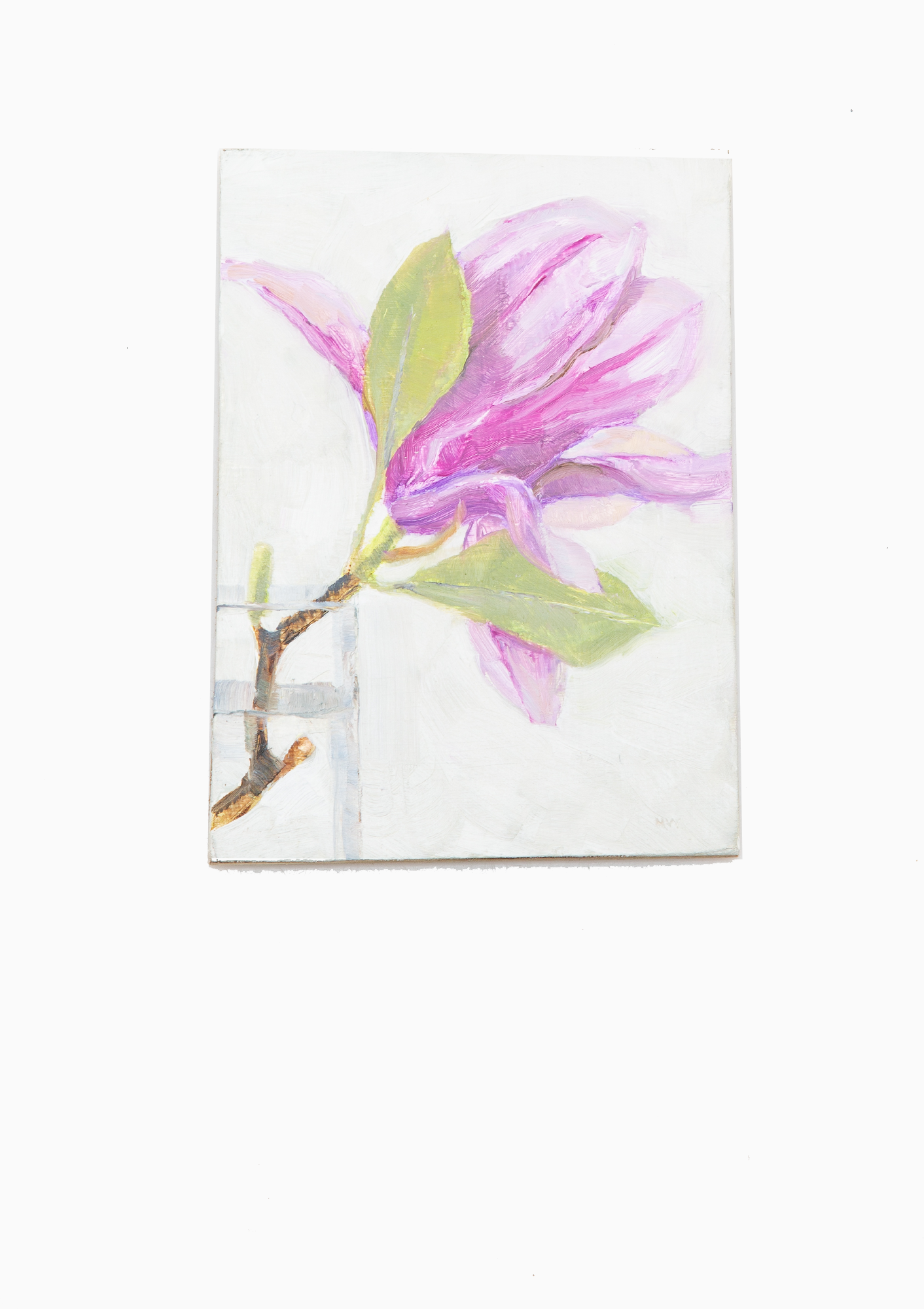 Japanese Magnolia Oil Painting On Panel | 7" x 5"
