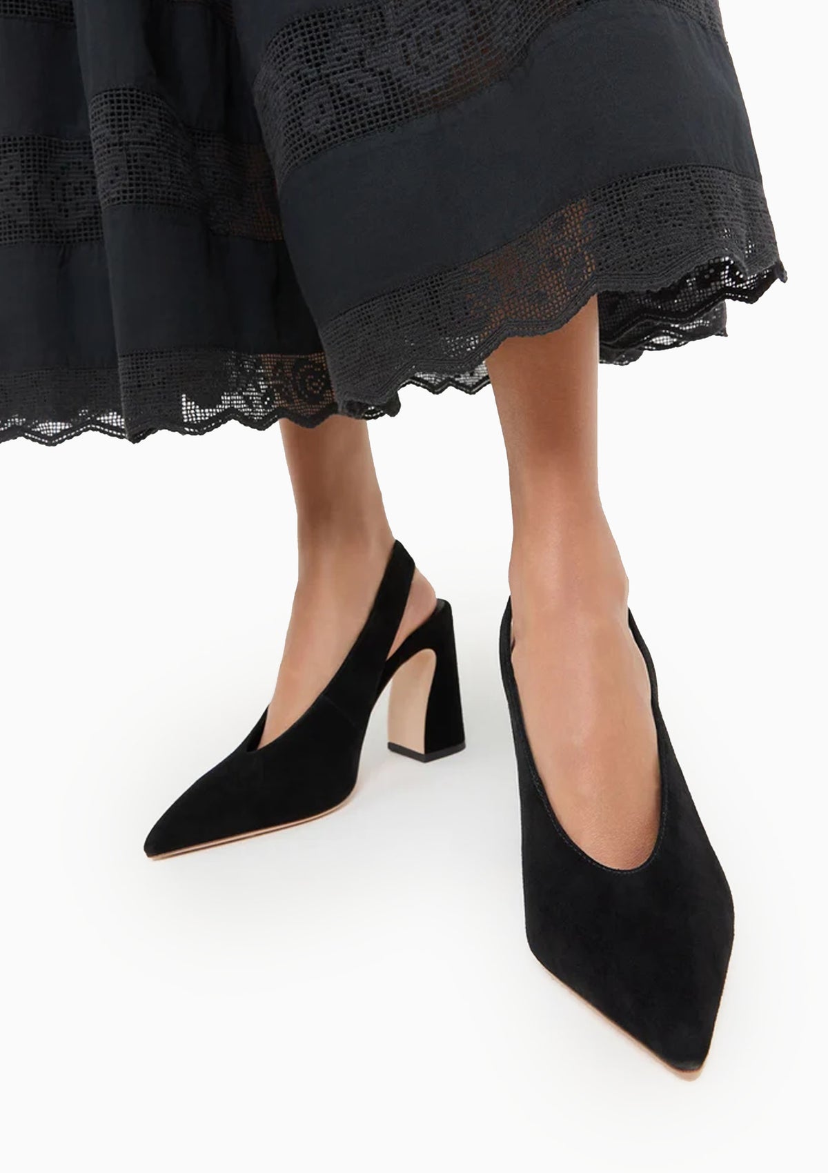 Katerina Suede Slingback Pump | Black