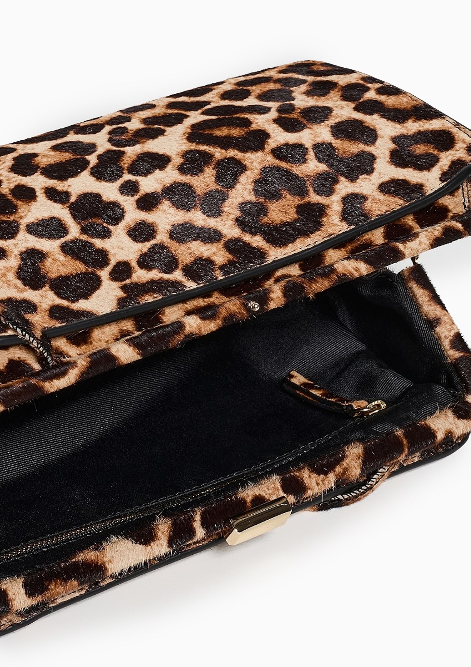 Zella Covered Frame Clutch | Brushed Leopard