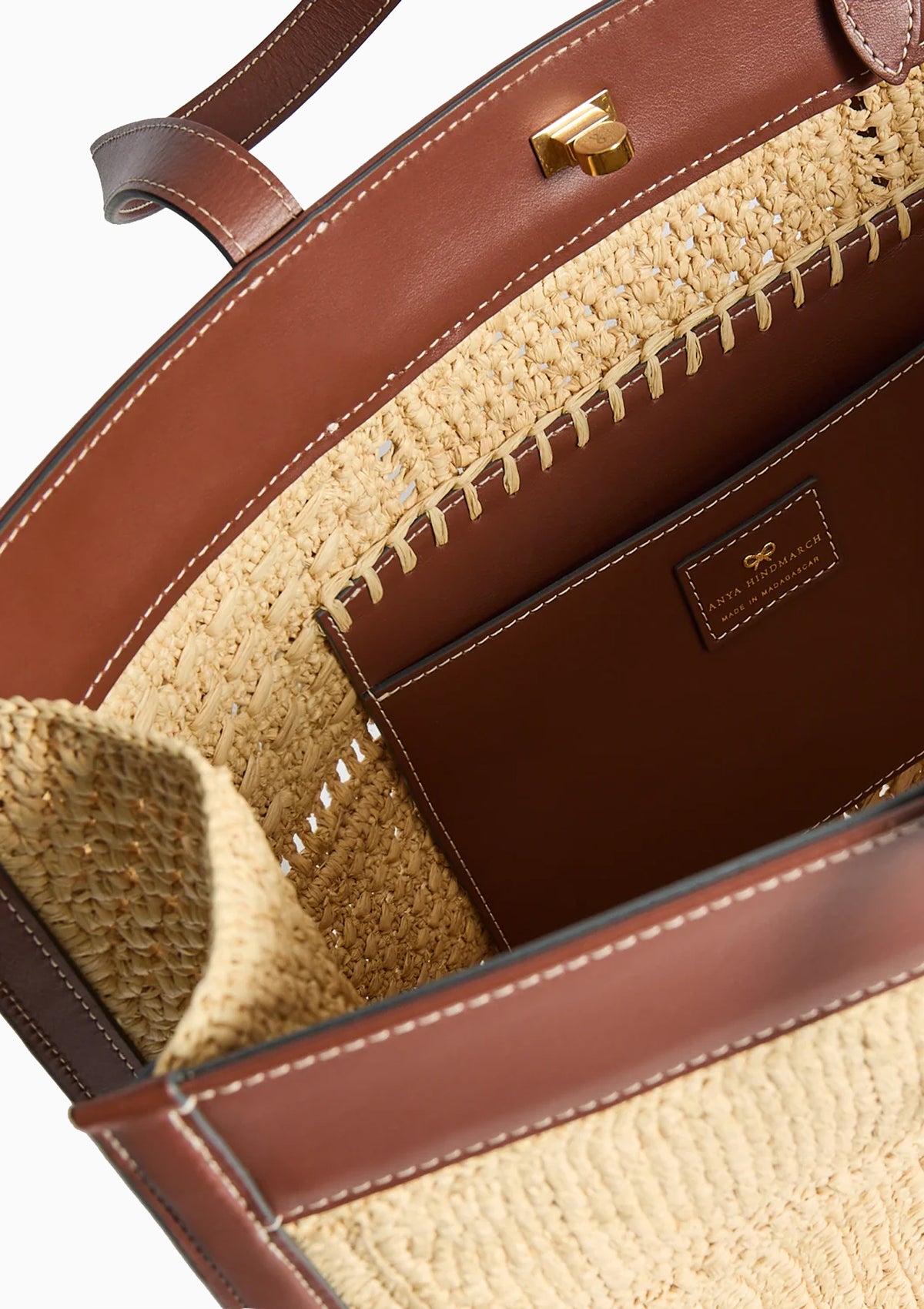 Mortimer Patchwork Tote | Natural Raffia