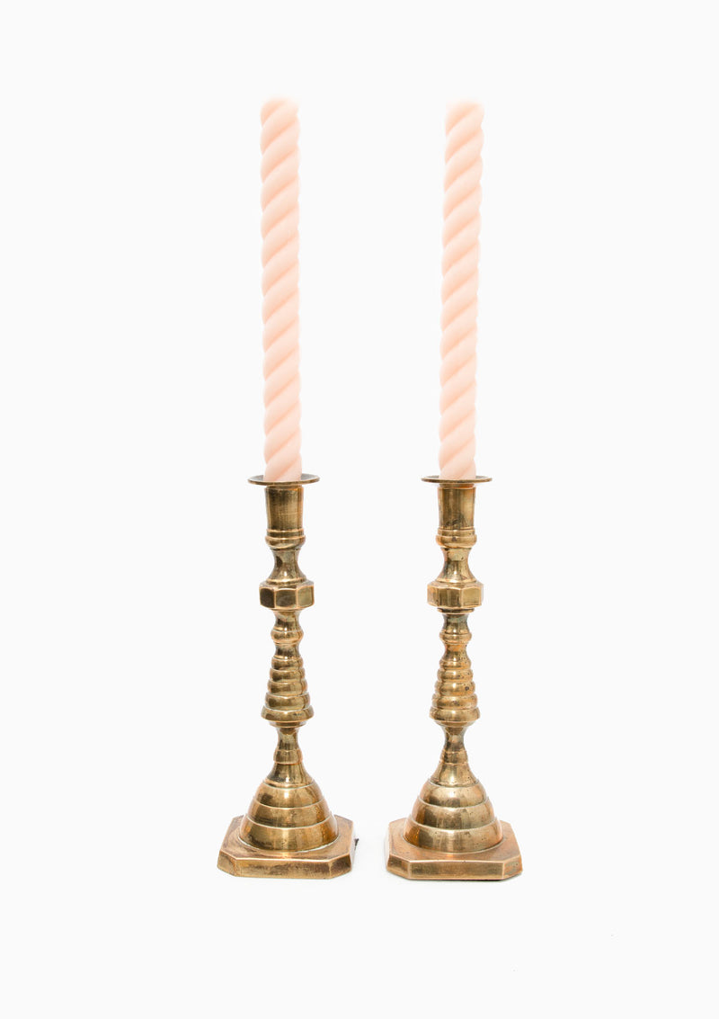 Rope Candles Pair 10" | Blush