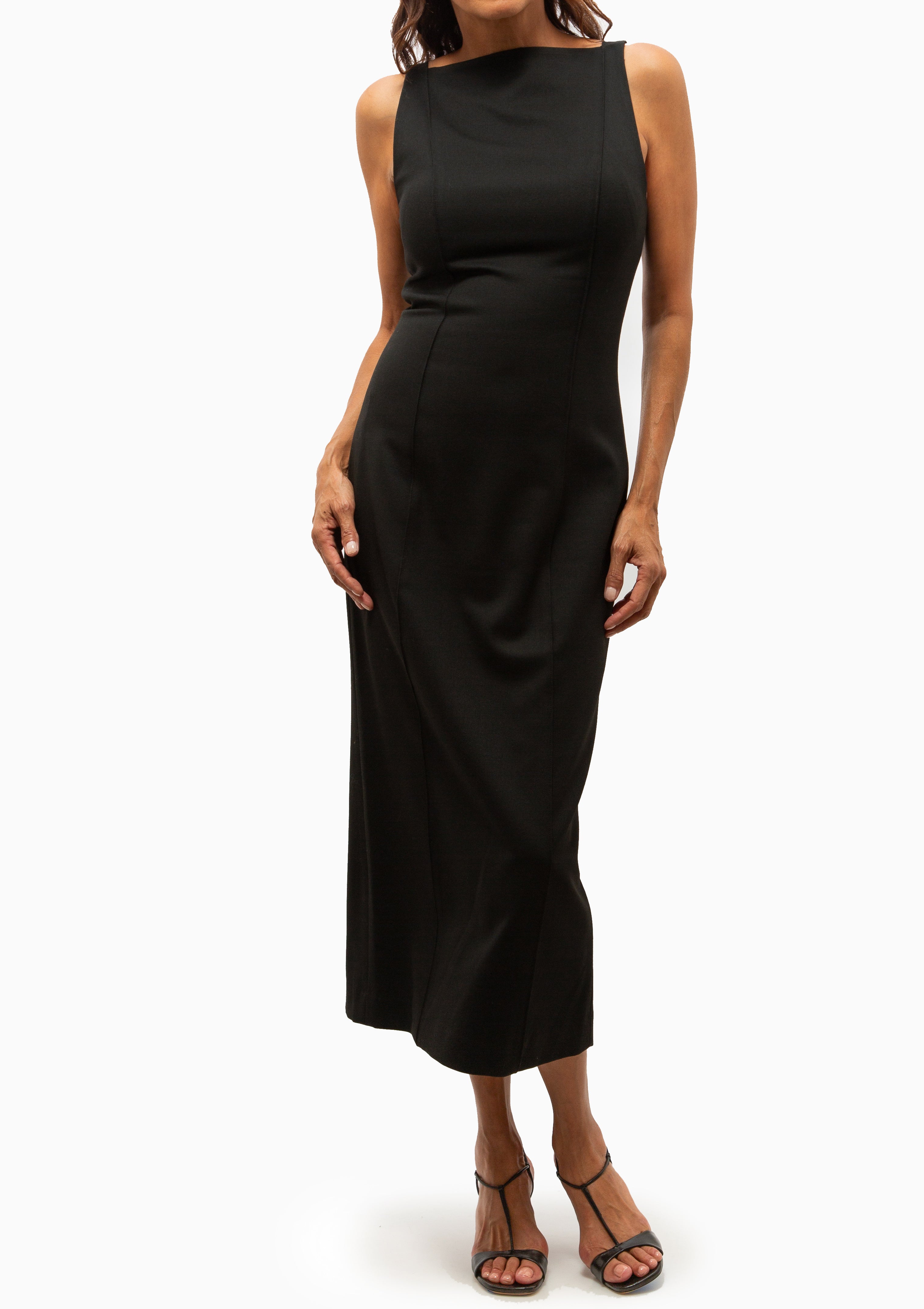 Sabrina Midi Dress | Deep Black