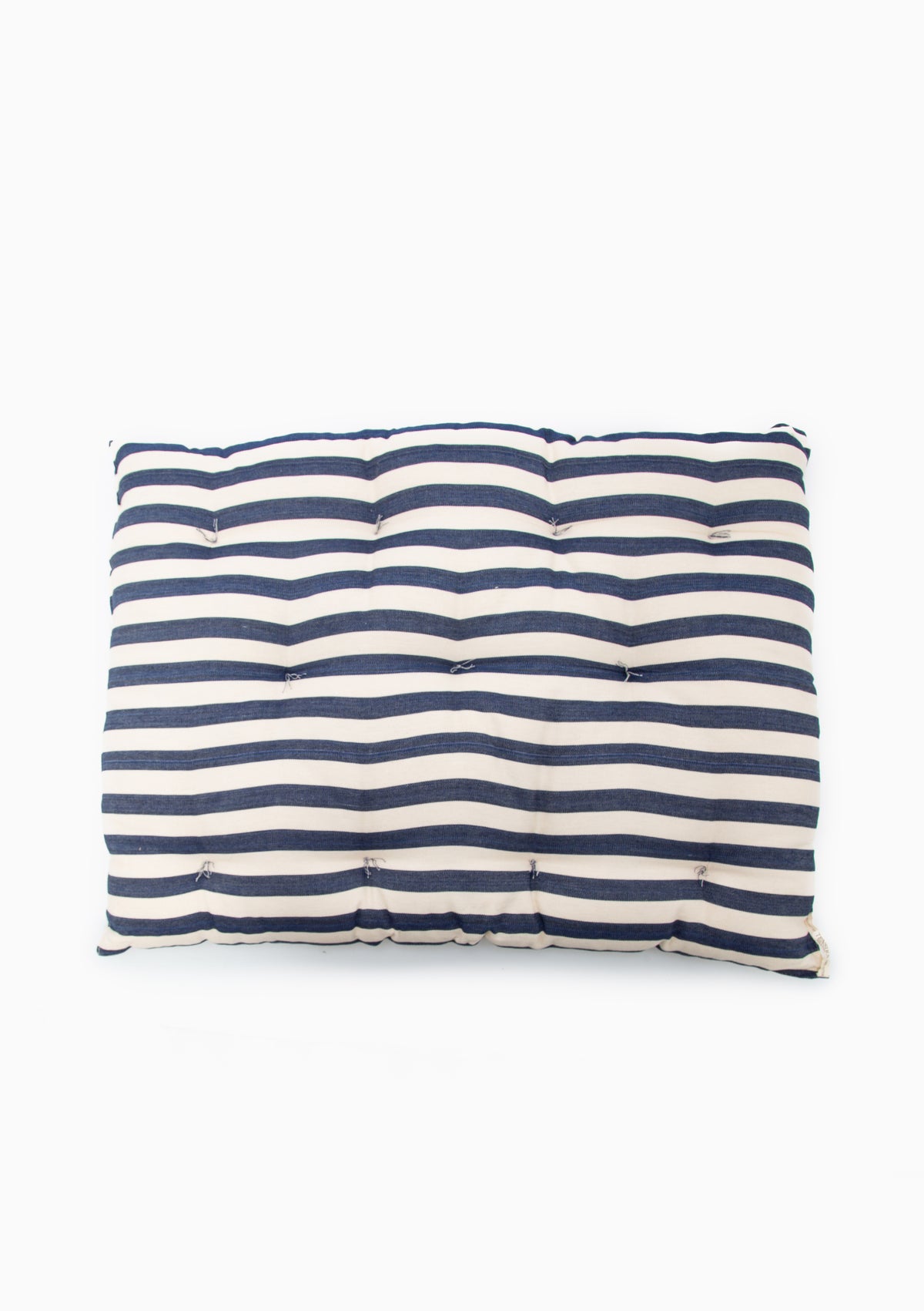 New Small Pet Bed, Navy/Off White Bold Stripe | 24" x 33"