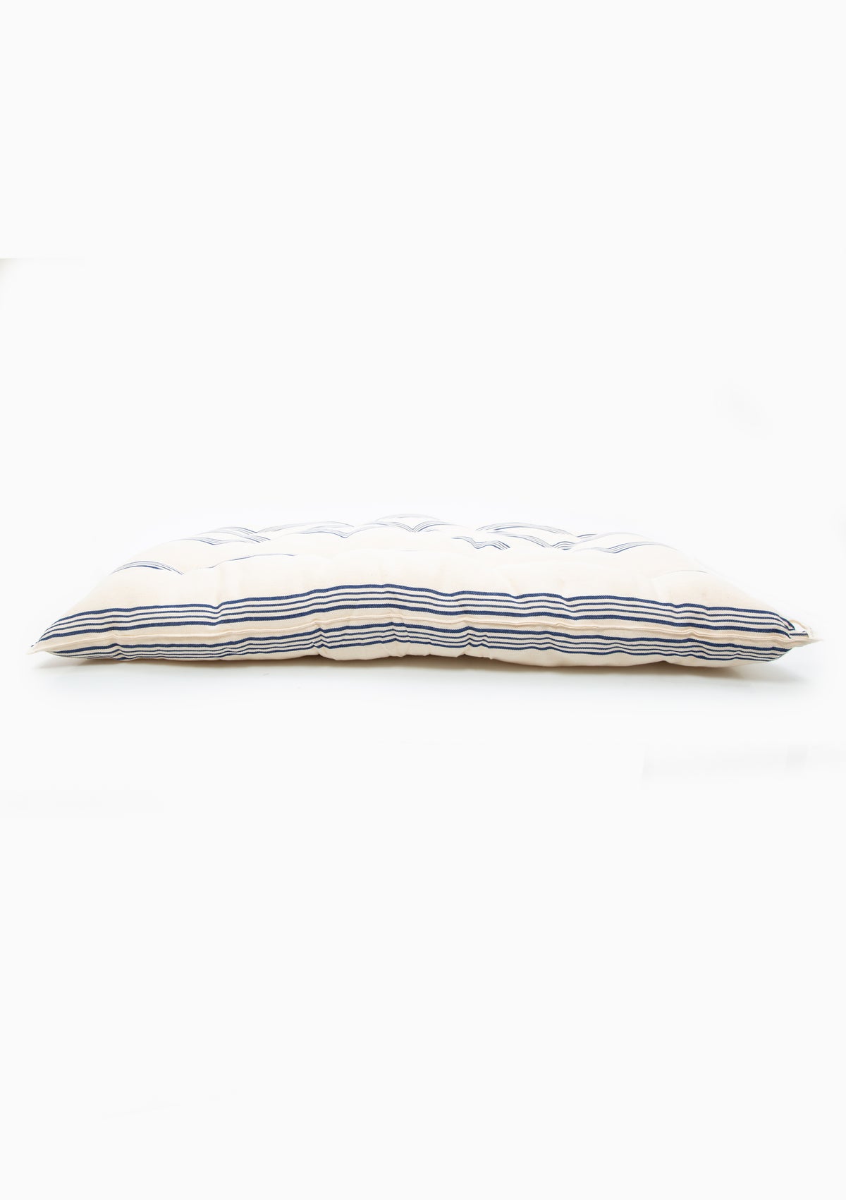 New Small Pet Bed, Navy/Ecru Thin Stripe | 24" x 33"