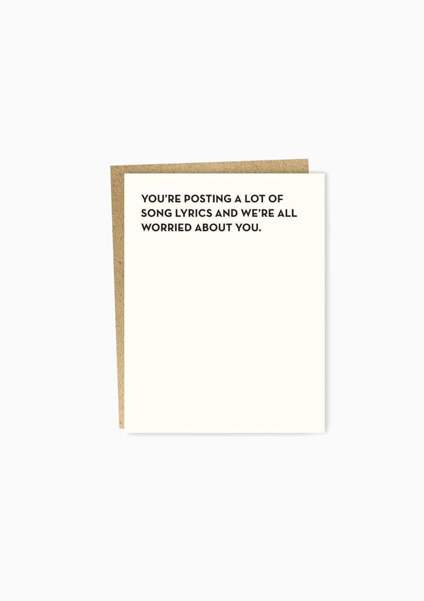 Moment Of Truth: Song Lyrics Greeting Card