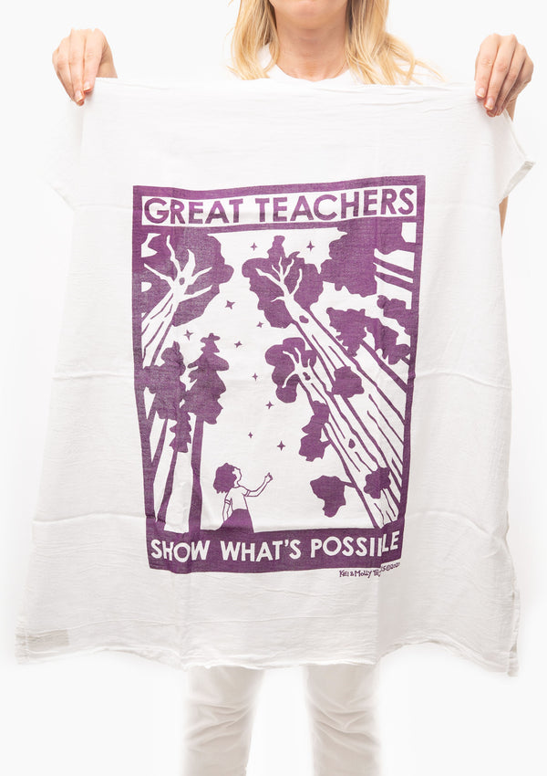 Flour Sack Dish Towel, Teachers | Grape