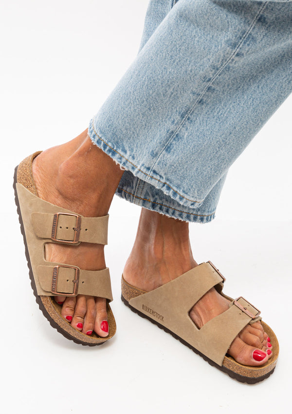 Arizona Sandal Soft Footbed | Taupe Suede