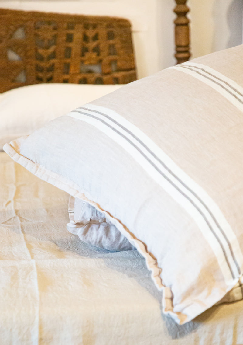 Pure Linen Striped Sham |  20" x 28"