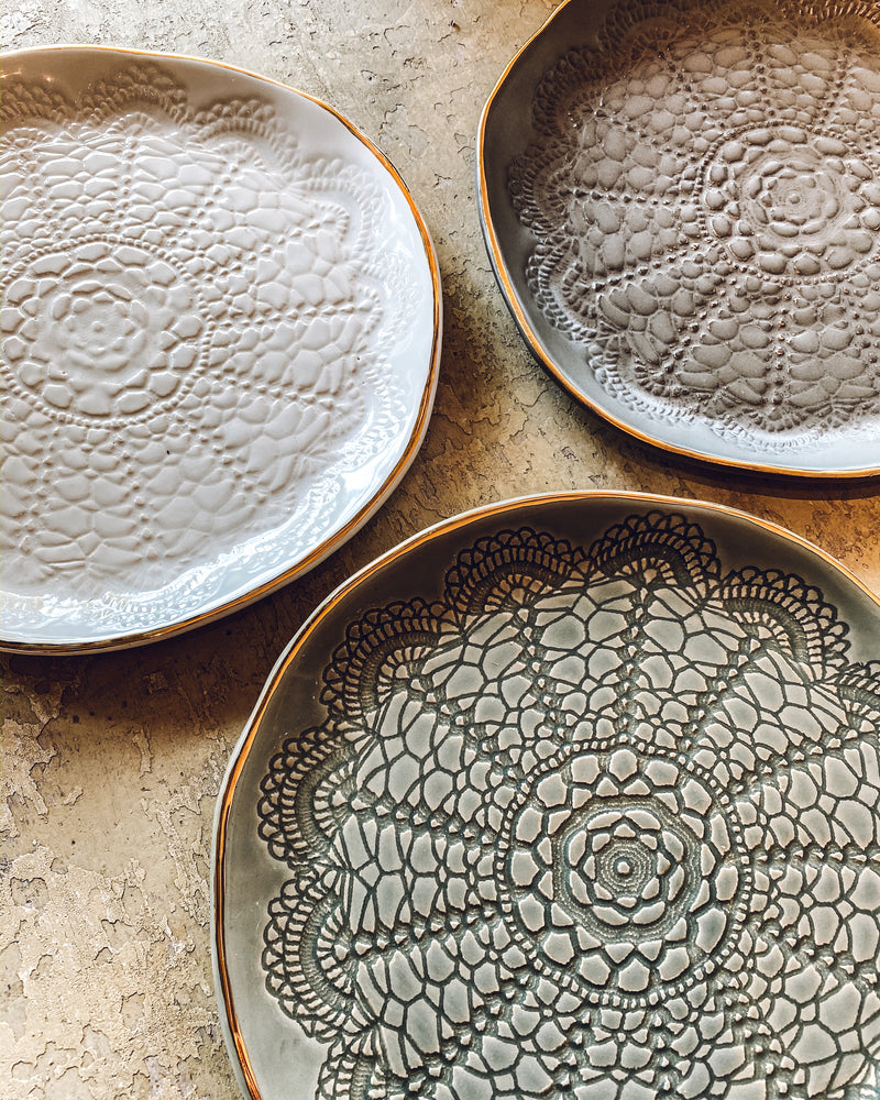 Gold Brush Cookie Plate | Gunmetal