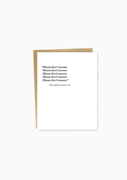 Almost Famous, Don't Answer Greeting Card