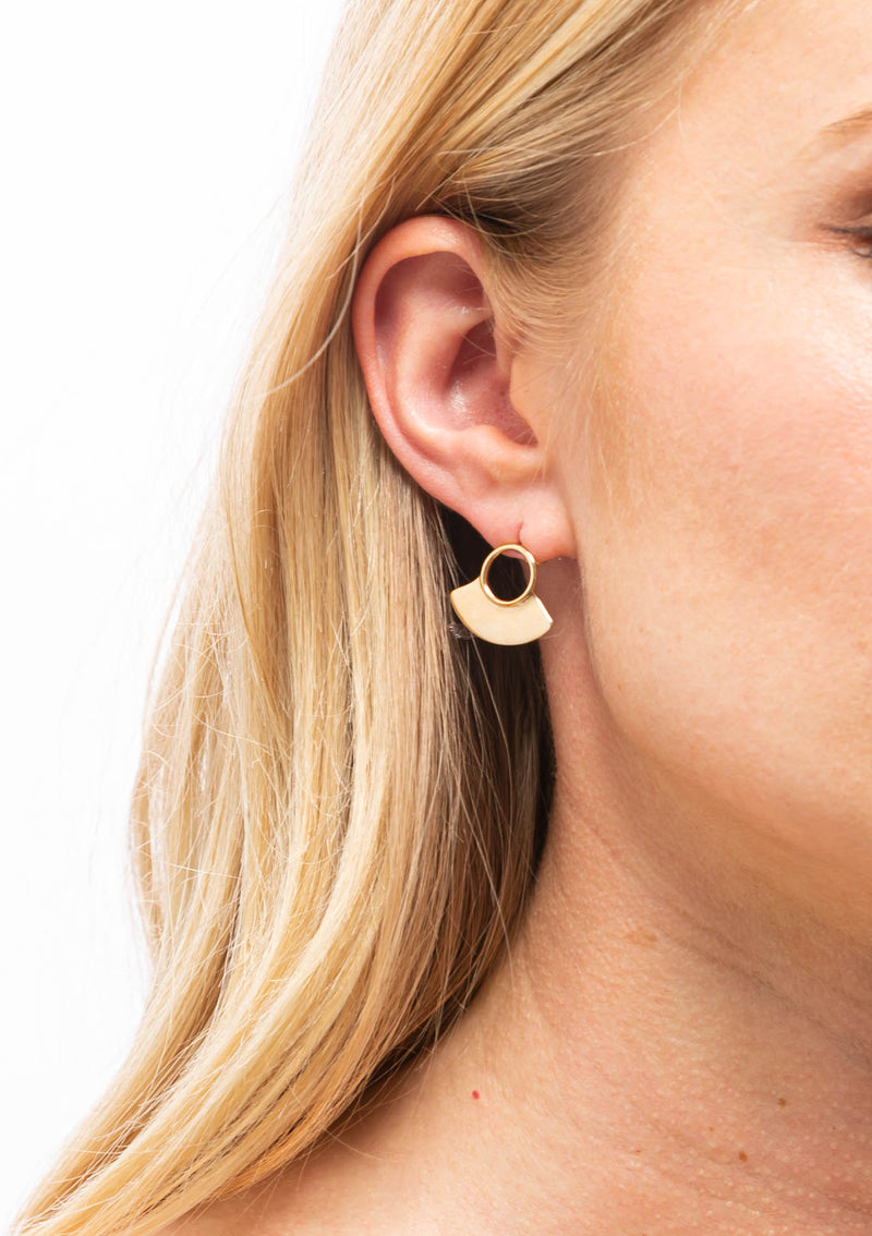 Petite Paddle Studs | Gold Plated Brass