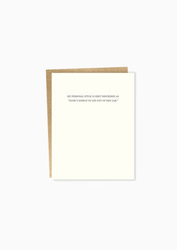 Mild Confessions: Personal Style Greeting Card