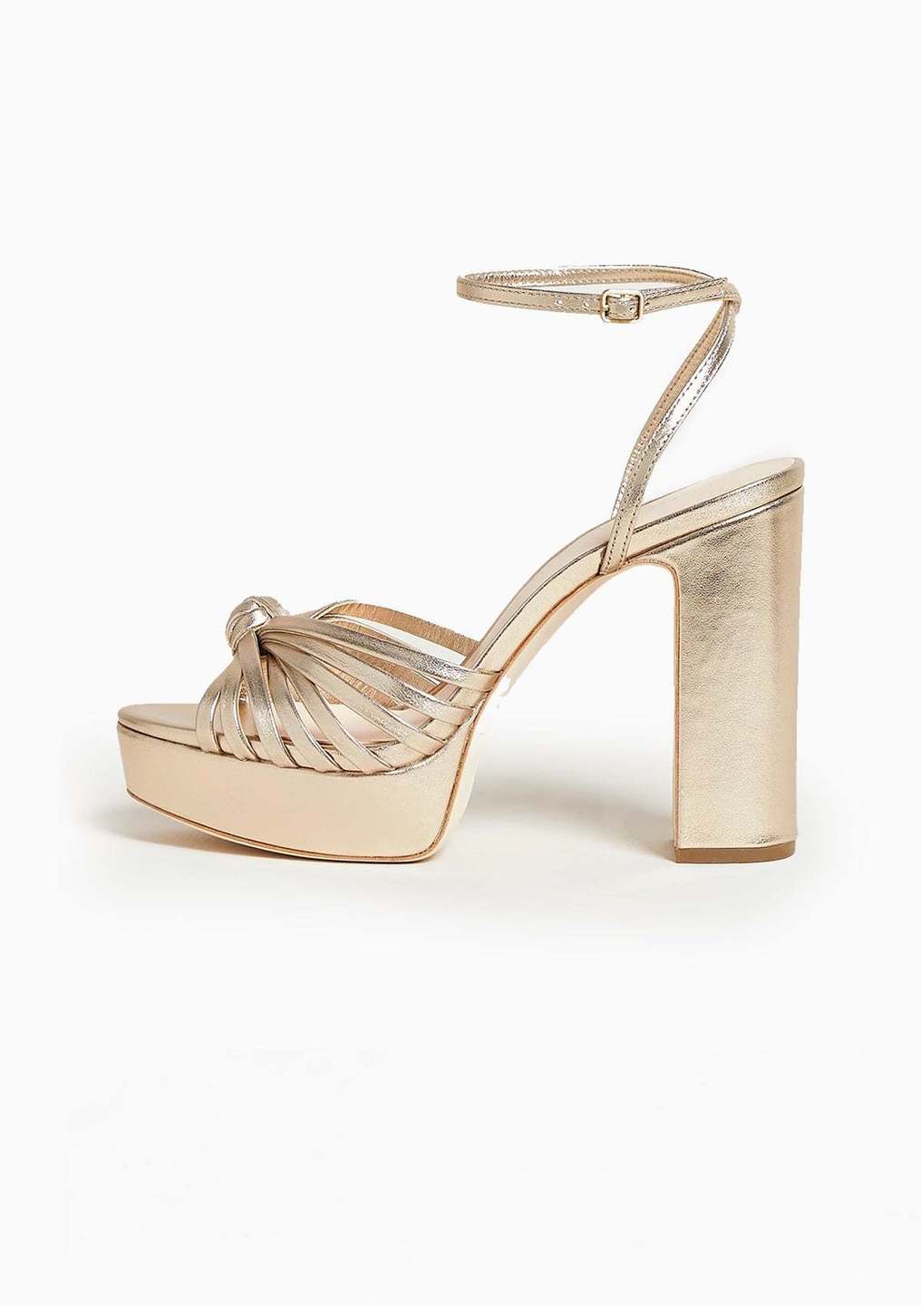 Rivka Leather Knot Platform Sandal | Champagne