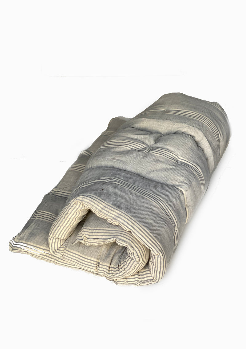 Bedroll Twin, Natural/ Dove Blue Quad Stripe | 36"x75"