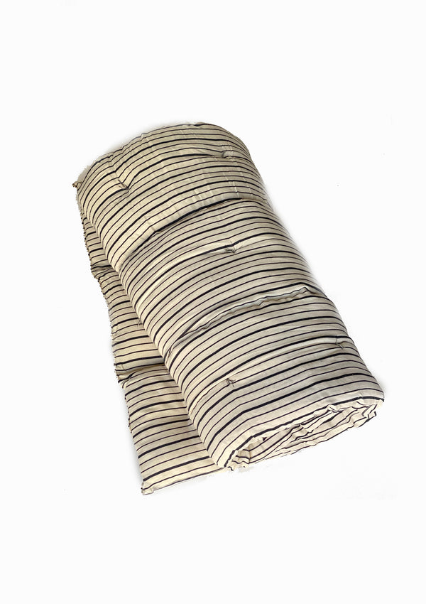 Bedroll Twin, Natural/Navy Triple Stripe | 36"x75"