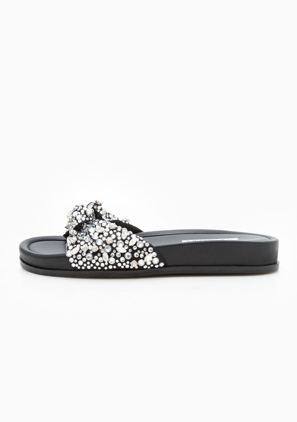 Asja Crystal Embellished Sandal | Black