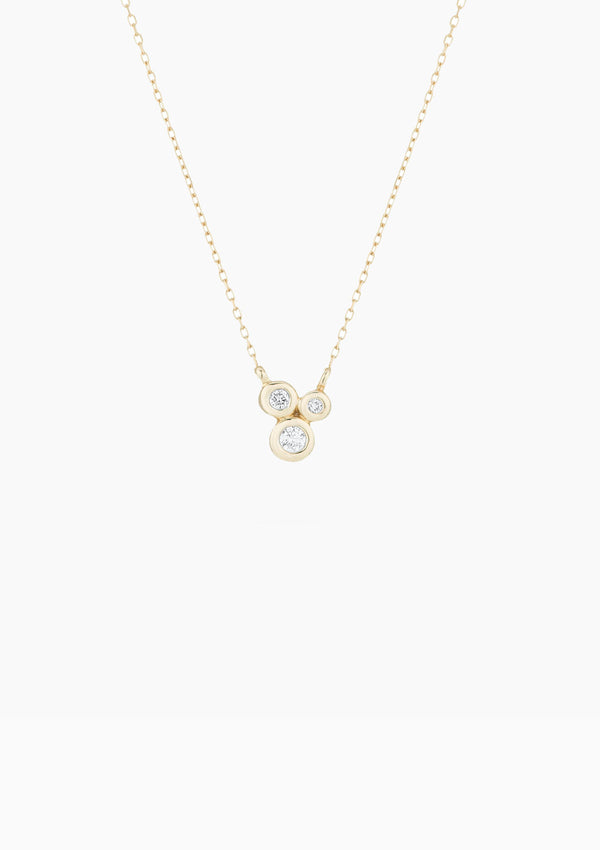 3 Diamond Barnacles Necklace | Yellow Gold