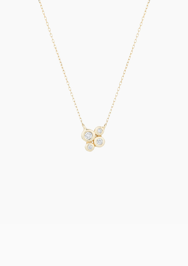 4 Diamond Barnacles Necklace | Yellow Gold