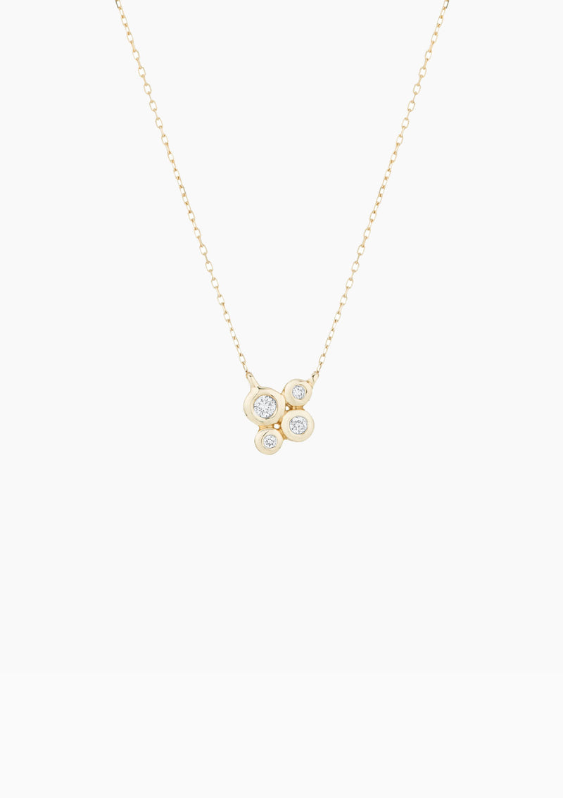 4 Diamond Barnacles Necklace | Yellow Gold