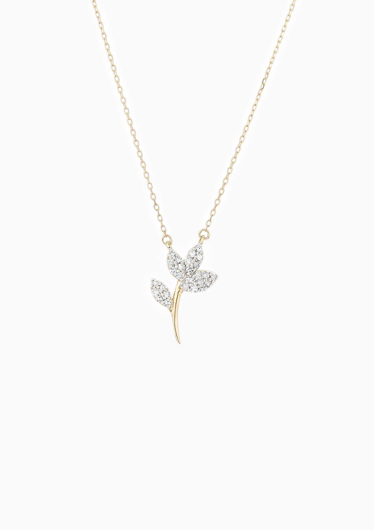 Garden Party Pave Flower Necklace | Yellow Gold