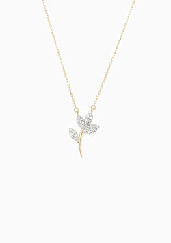 Garden Party Pave Flower Necklace | Yellow Gold