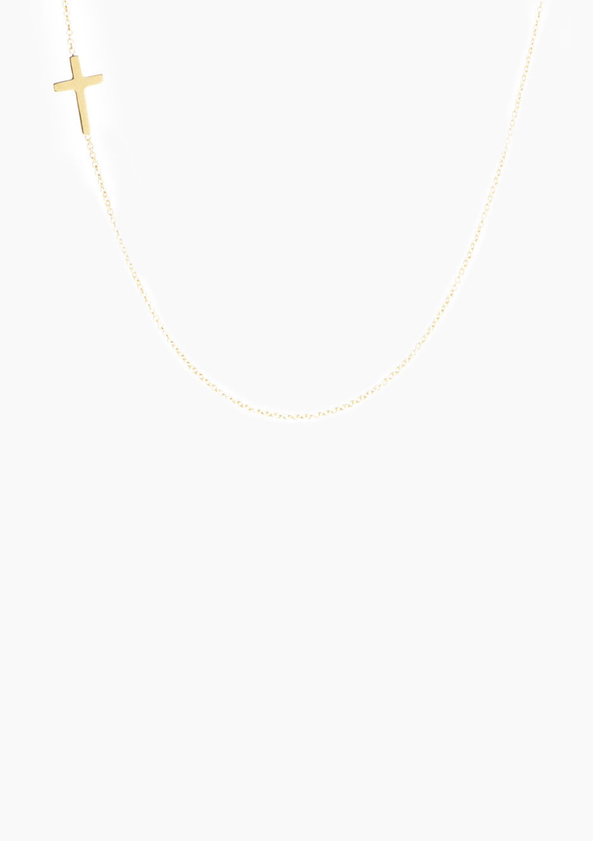 Tiny Cross Necklace | Yellow Gold