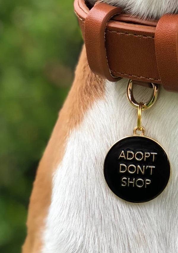 Adopt Don't Shop Dog Tag Black