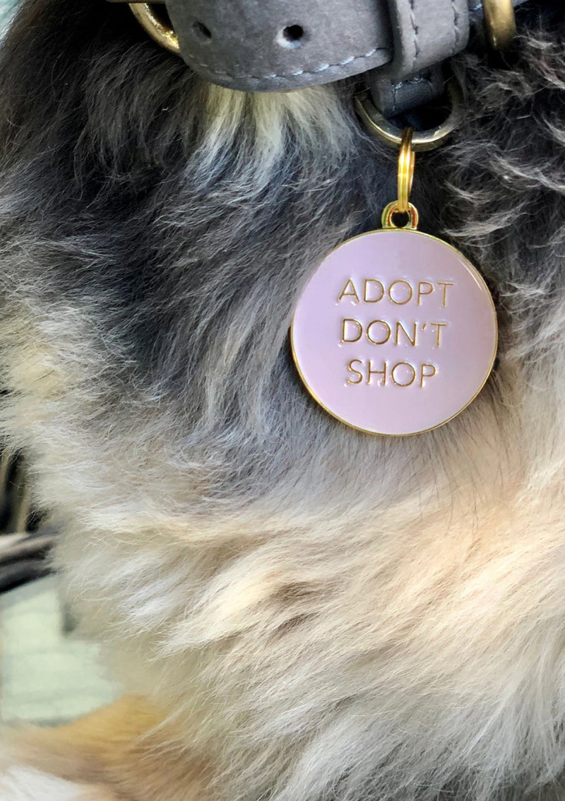 Adopt Don't Shop Dog Tag Pink