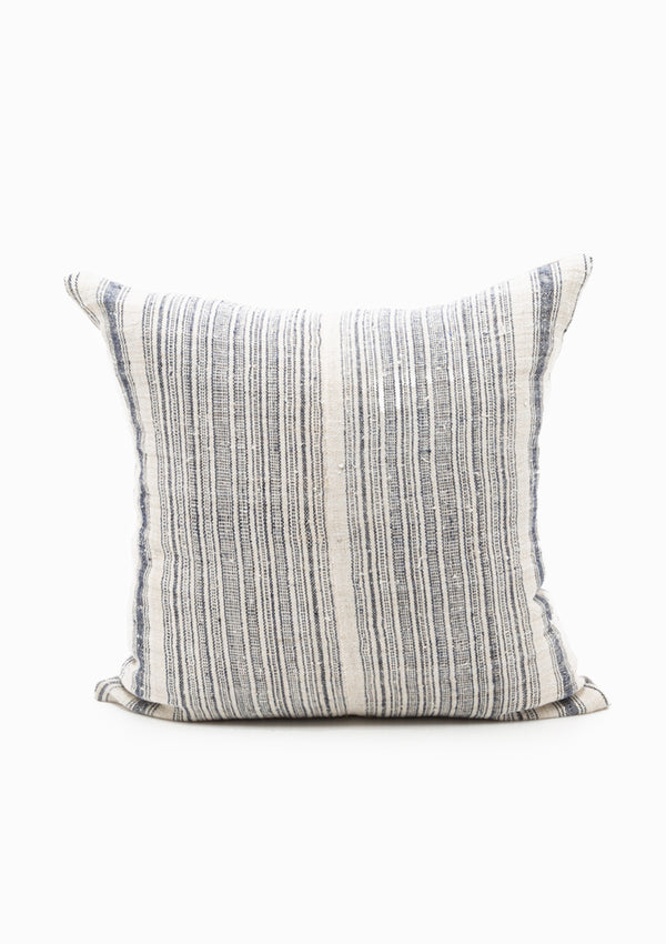 Blue Stripe Grain Sack Cushion | 20"x20"