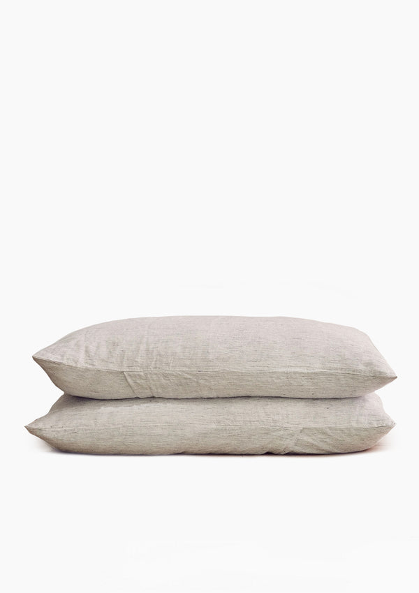 Linen Pillowcases Standard Set | Pinstripe