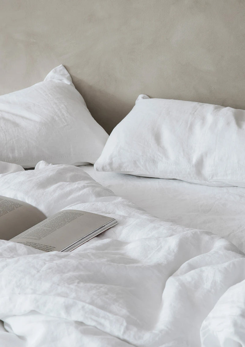 Linen Pillowcases King Set | White