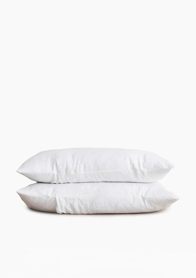 Linen Pillowcases Standard Set | White