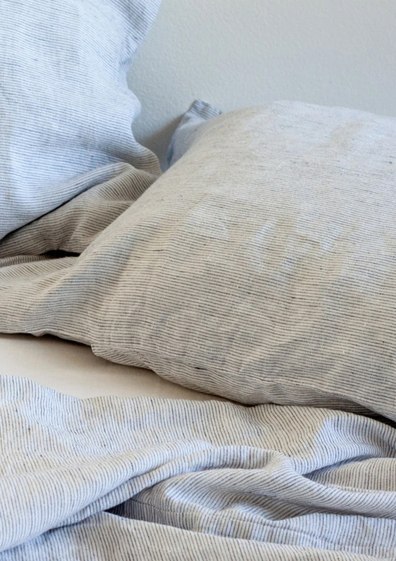 Linen Pillowcases King Set | Pinstripe