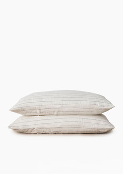Linen Pillowcases Standard Set | Pencil Stripe