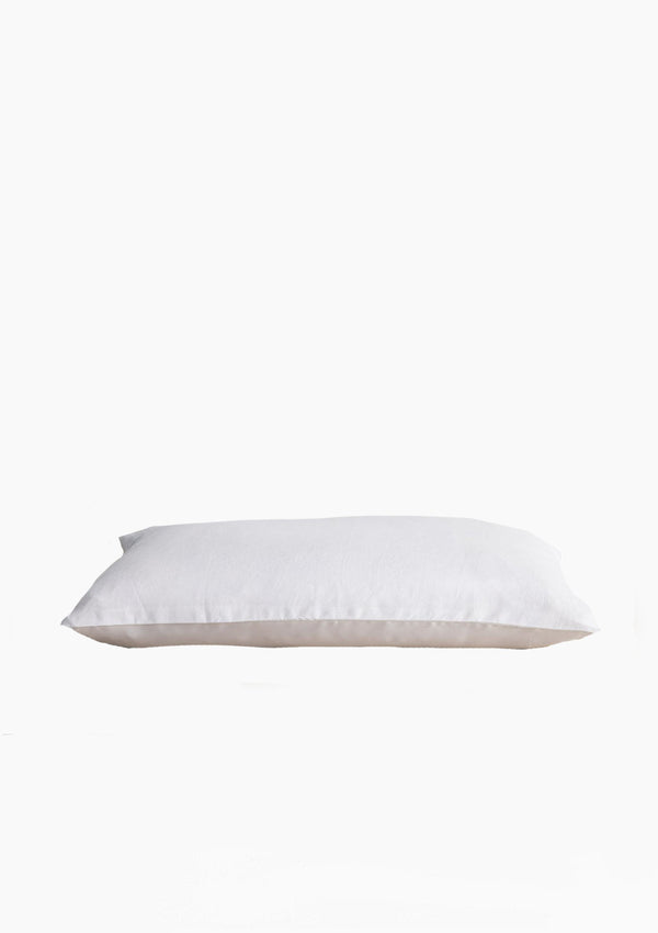 Silk Linen Flip Standard Single Pillowcase | White
