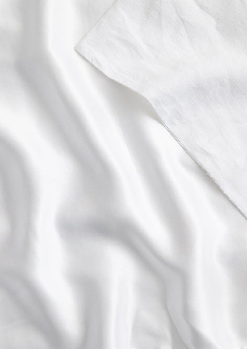 Silk Linen Flip Standard Single Pillowcase | White
