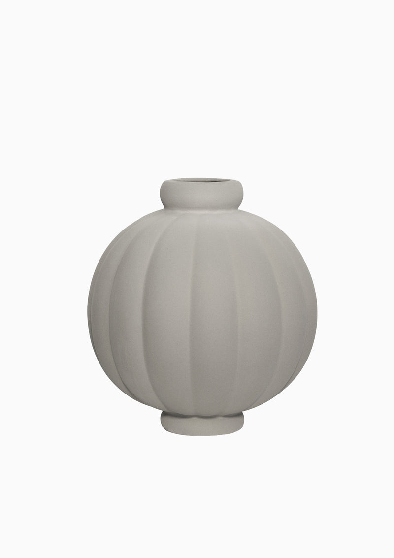 Ceramic Balloon Vase, Sanded Grey | 2.5"/9" x 10"
