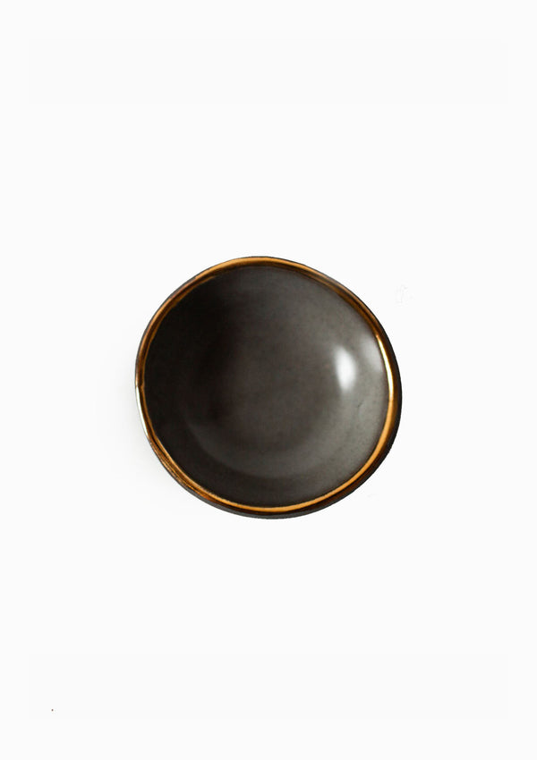 Gold Rim Jewelry Bowl | Gunmetal
