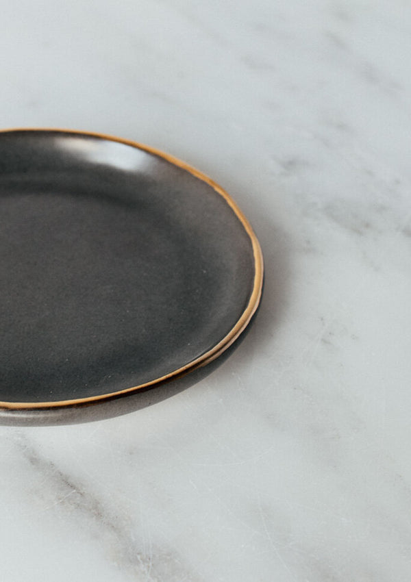 Gold Rim Jewelry Dish | Gunmetal