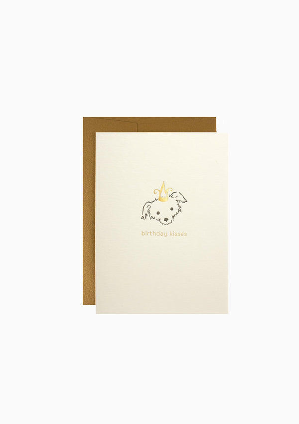 Greeting Card, Adorable Dog/Birthday Kisses