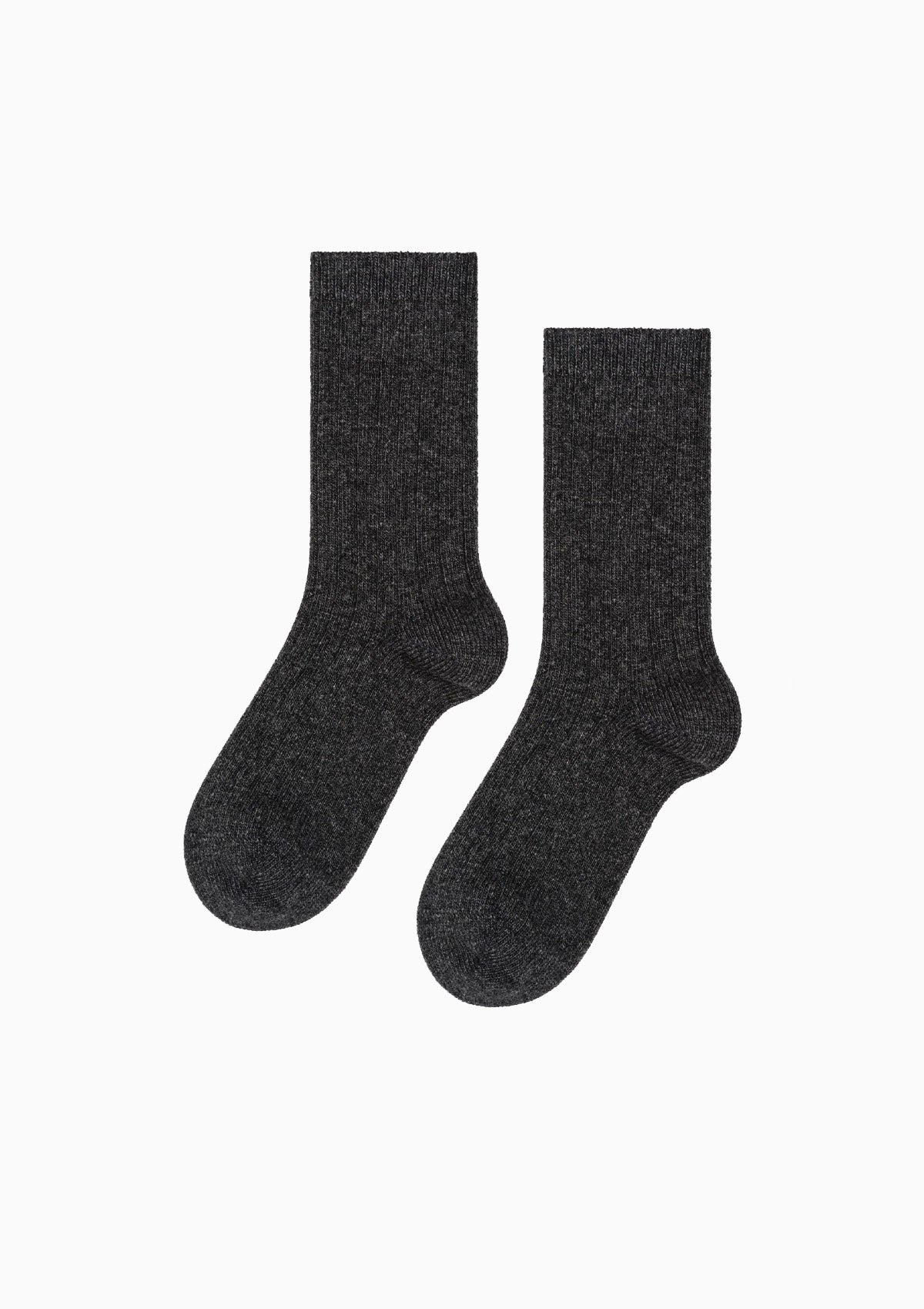 Italia Cashmere Cozy Rib Crew Socks | Charcoal