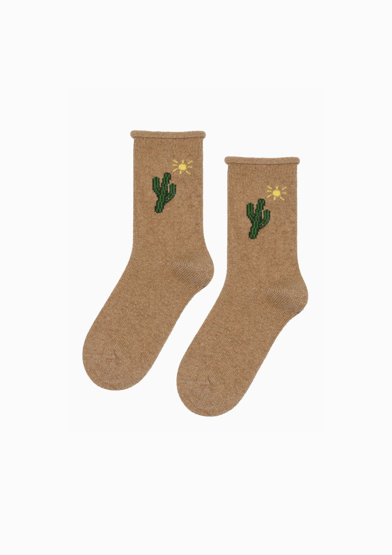 Cactus Cashmere Crew Socks