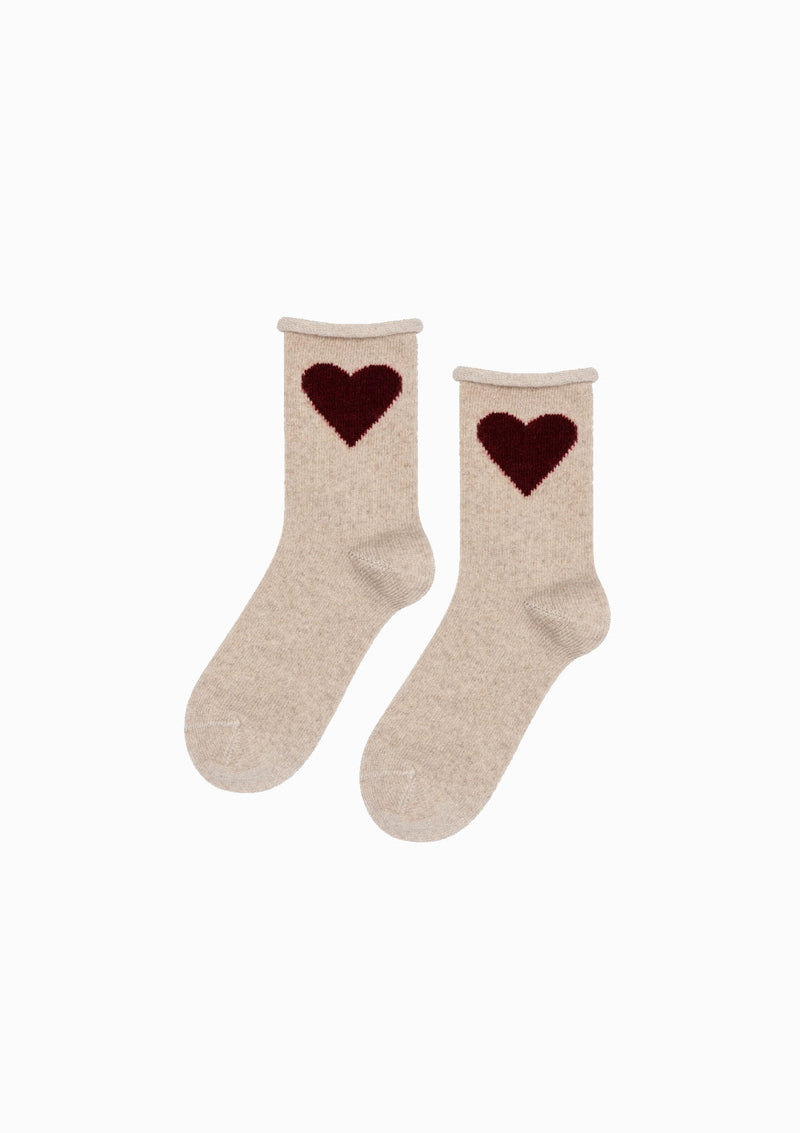 Love Cashmere Crew Socks | Beige