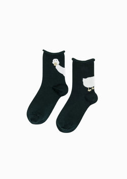 Peeking Goose Crew Socks | Hunter Green