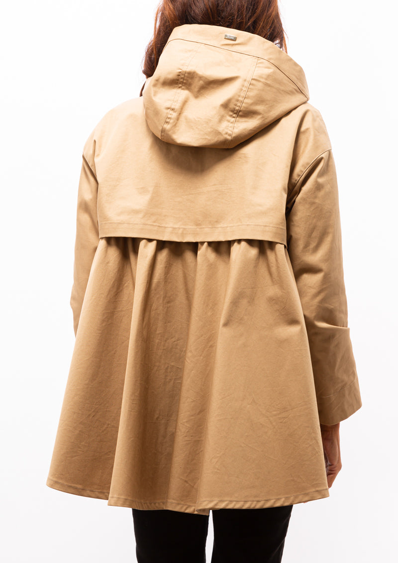 Trench Cotton A-Shape Coat | Sand