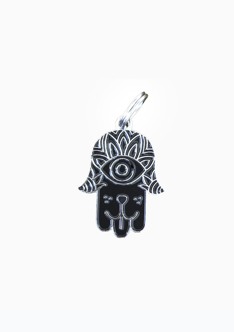 Hamsa Dog Tag Black